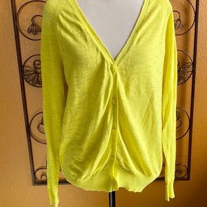 H&M Yellow Button Up Sweater Size M